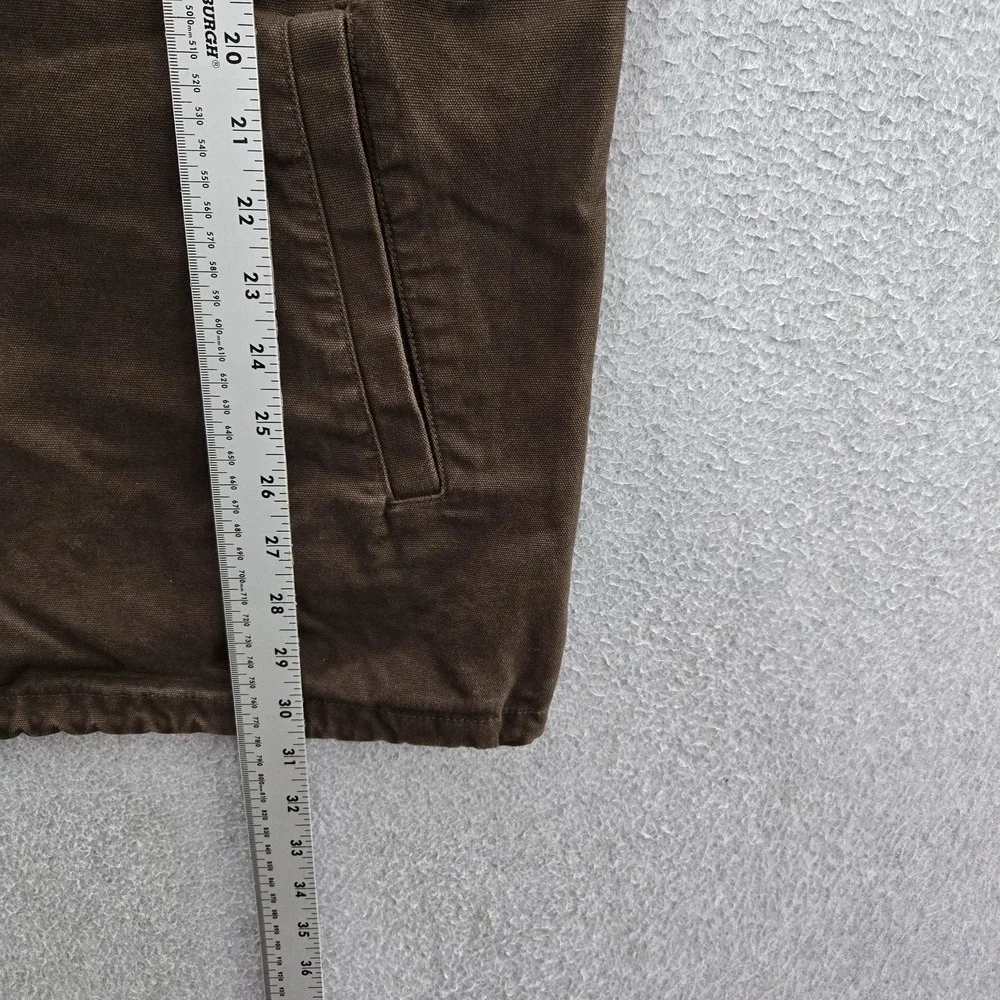 Vans Men Jacket X-LARGE Brown Canvas Coach Snap Button Long Sleeve READ